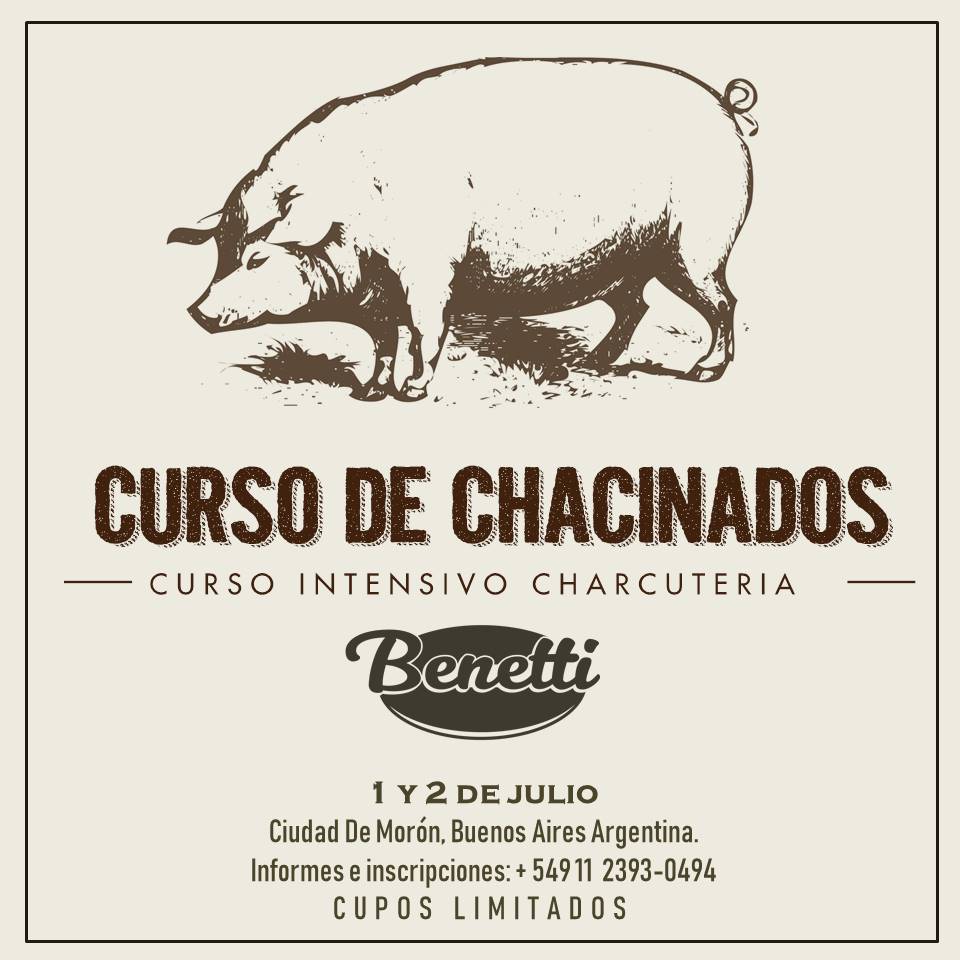 CURSOS CHARCUTERIA PROFESIONAL Y AVANZADO 01 Y 02 DE JULIO 2023 MORON BS AS