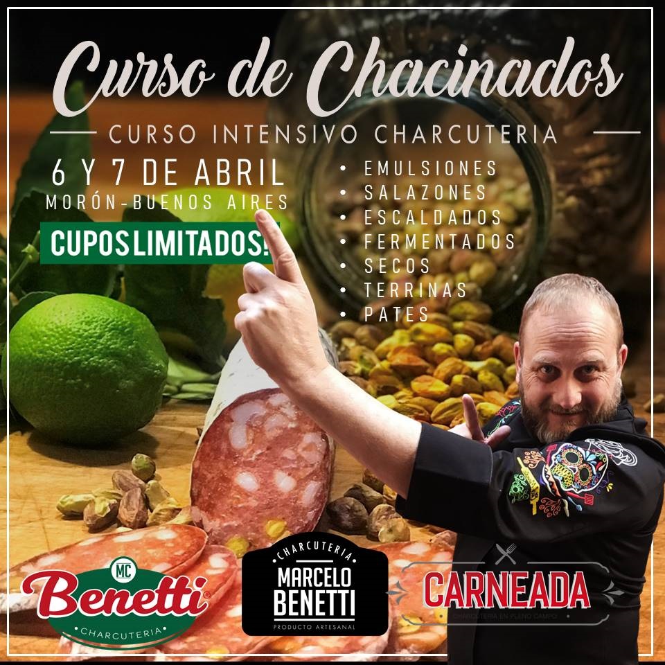 CURSOS CHARCUTERÍA PROFESIONAL Y AVANZADO 06 Y 07 DE Abril 2024 MORON – BS AS